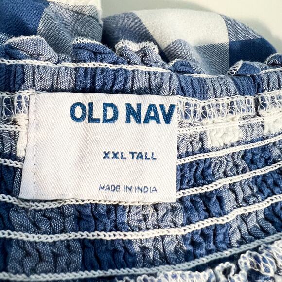 Old Navy Flutter Sleeve Tiered Maxi Dress Women's XXL Tall Blue Gingham Beach - Picture 6 of 7